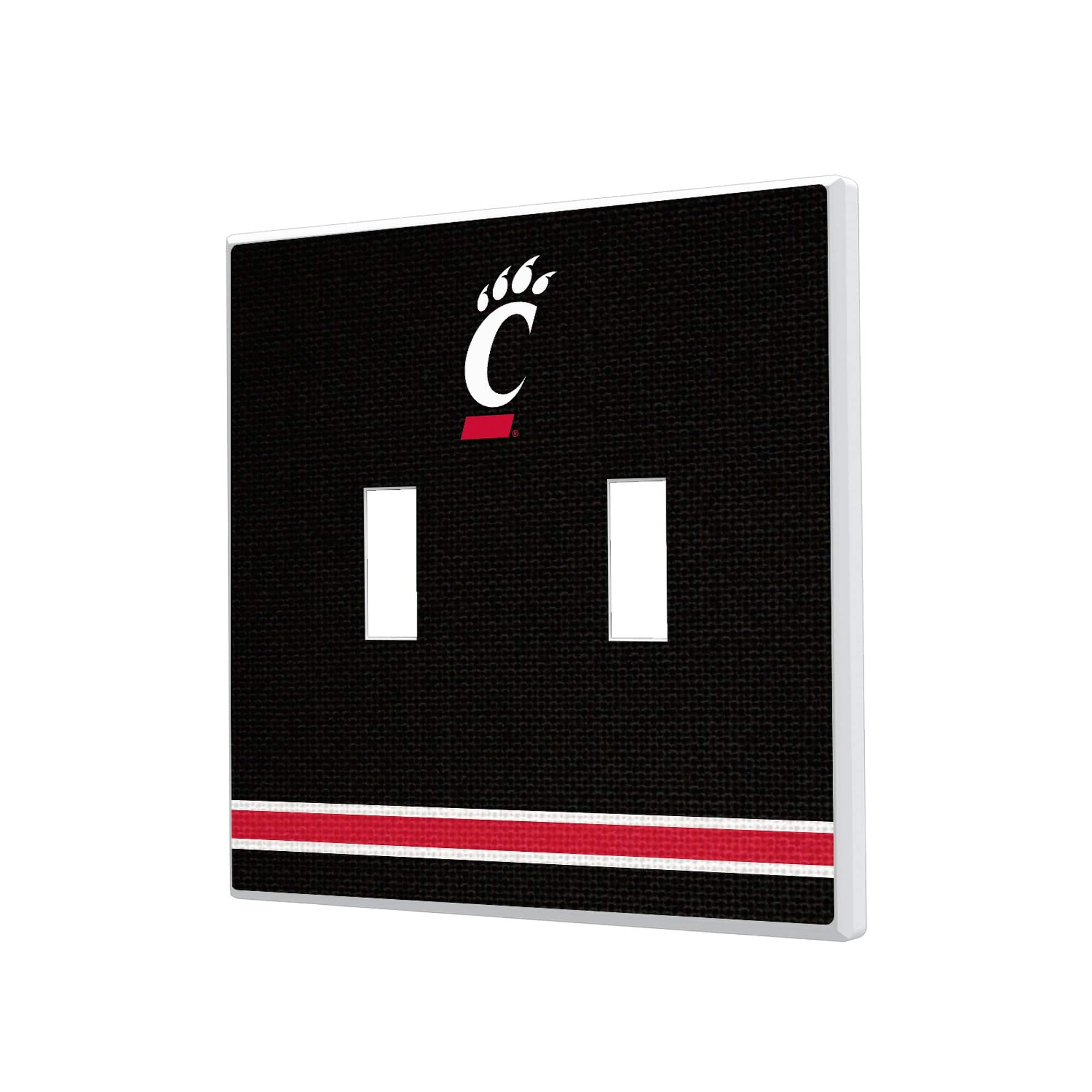 Keyscaper - Cincinnati Bearcats Stripe Design Double Toggle Light Switch Plate - Multicolor