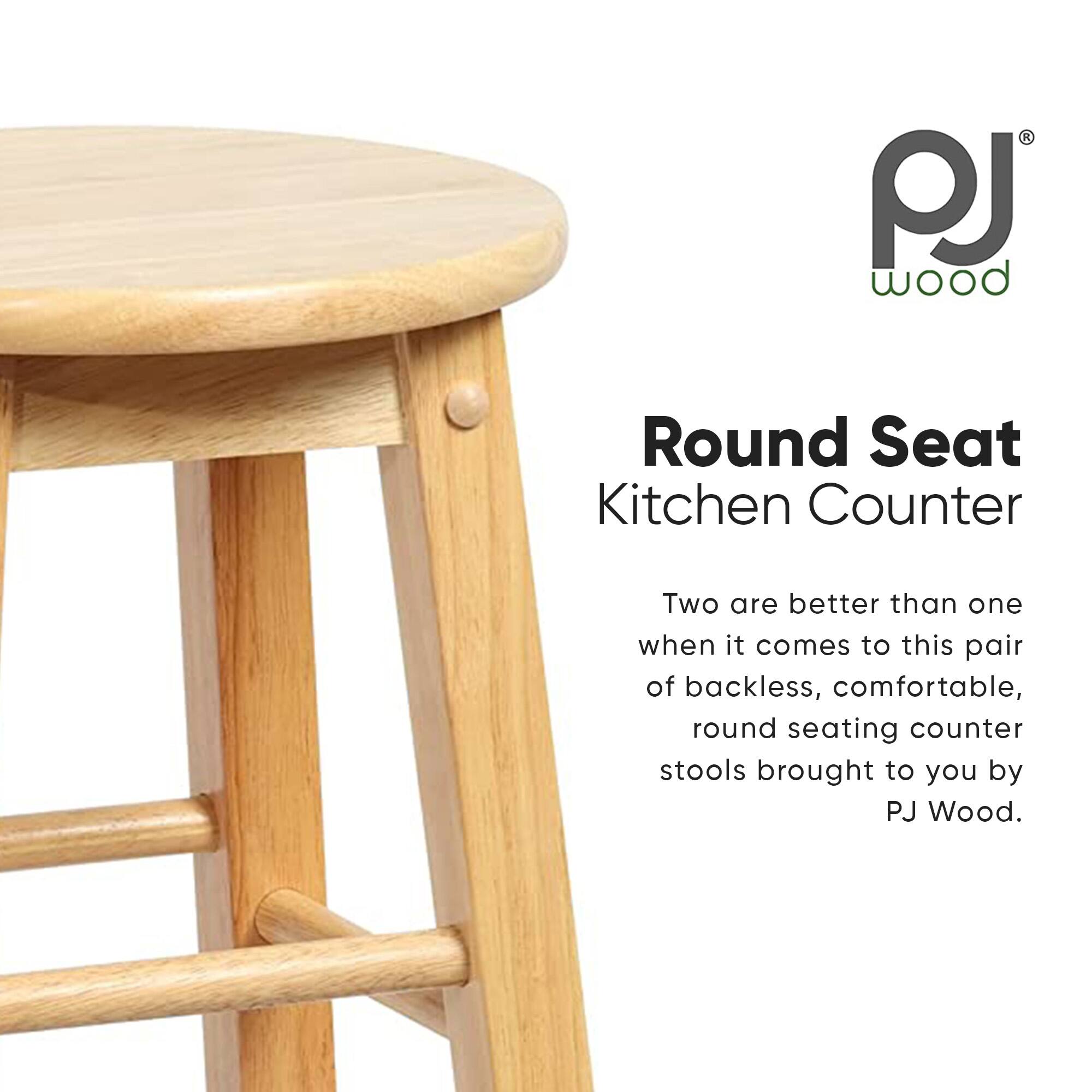 PJ Wood Round Seat Kitchen Counter

Two are better than one when it comes to this pair of backless, comfortable, round seating counter stools brought to you by PJ Wood.