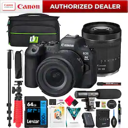 Canon - EOS R6 Mark II Mirrorless Camera with RF 24-105mm F4-7.1 IS STM Lens Kit Bundle
