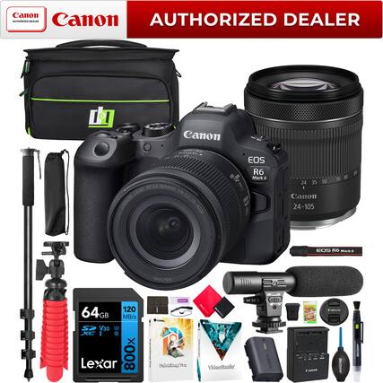 Canon AUTHORIZED DEALER
Canon EOS R6 Mark II
Canon RF24-105mm F4-7.1 IS STM
64GB Lexar 800x SDXC UHS-II V30
VideoStudio Pro
Canon Camera Bag
Canon Lens Hood
Canon Camera Strap
Canon Cleaning Kit
Canon Tripod
Canon Microphone
Canon Camera Remote
Canon Camera Battery