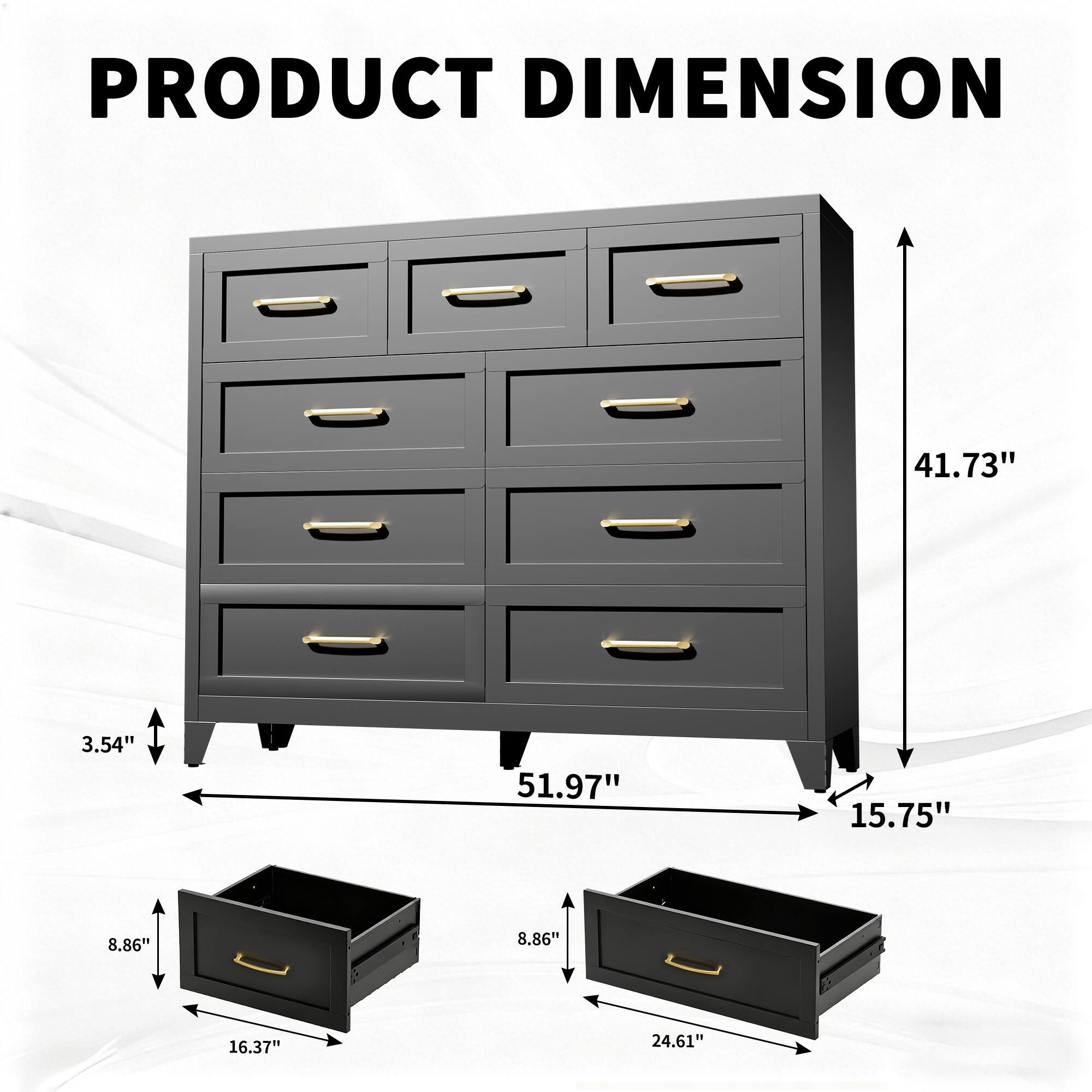 PRODUCT DIMENSION

41.73"  
3.54"  
51.97"  
15.75"  
8.86"  
8.86"  
16.37"  
24.61"