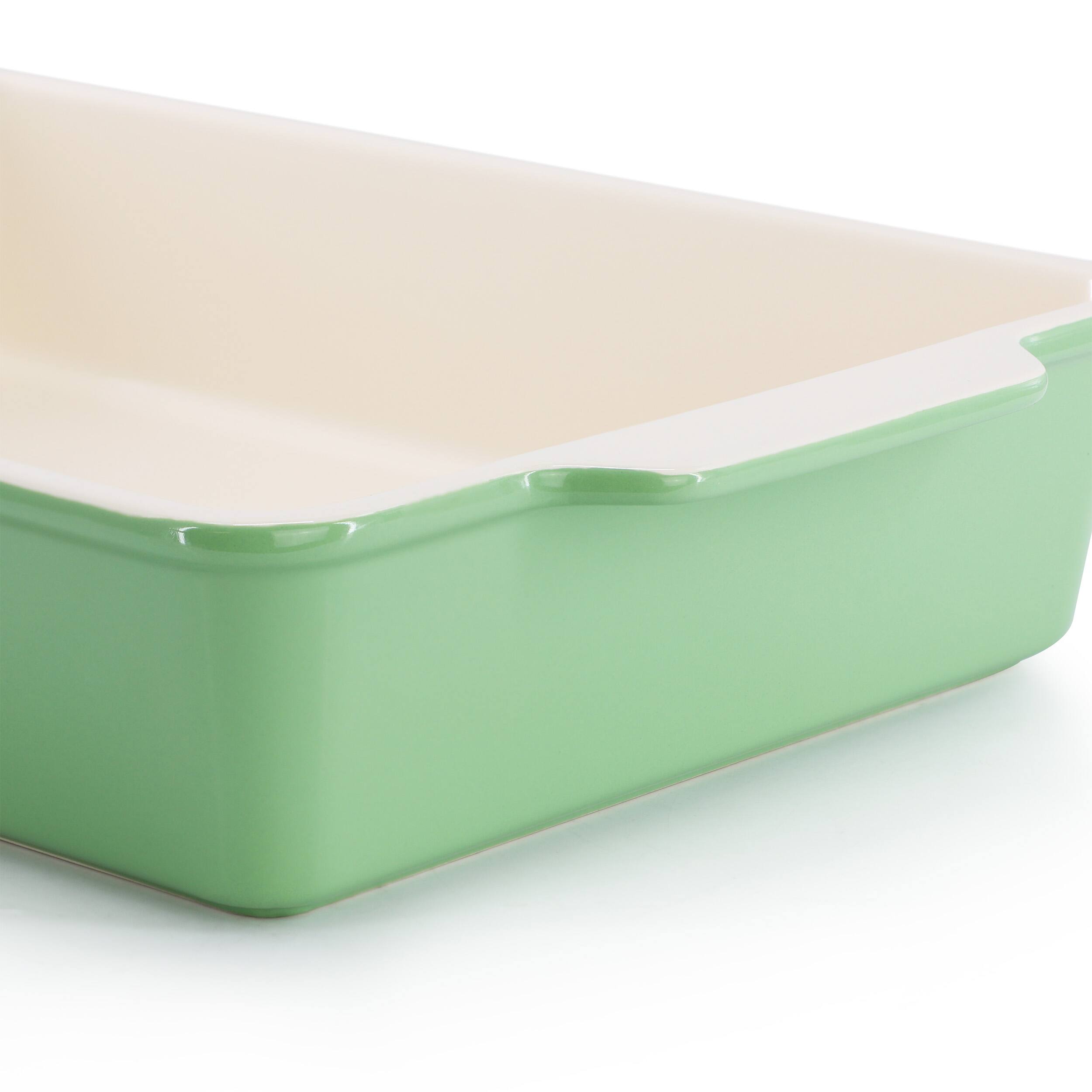 Alt View 4. Martha Stewart - Martha Stewart Everyday Tilden 9in x 13in Stoneware Baker with Lid in Green - Green.