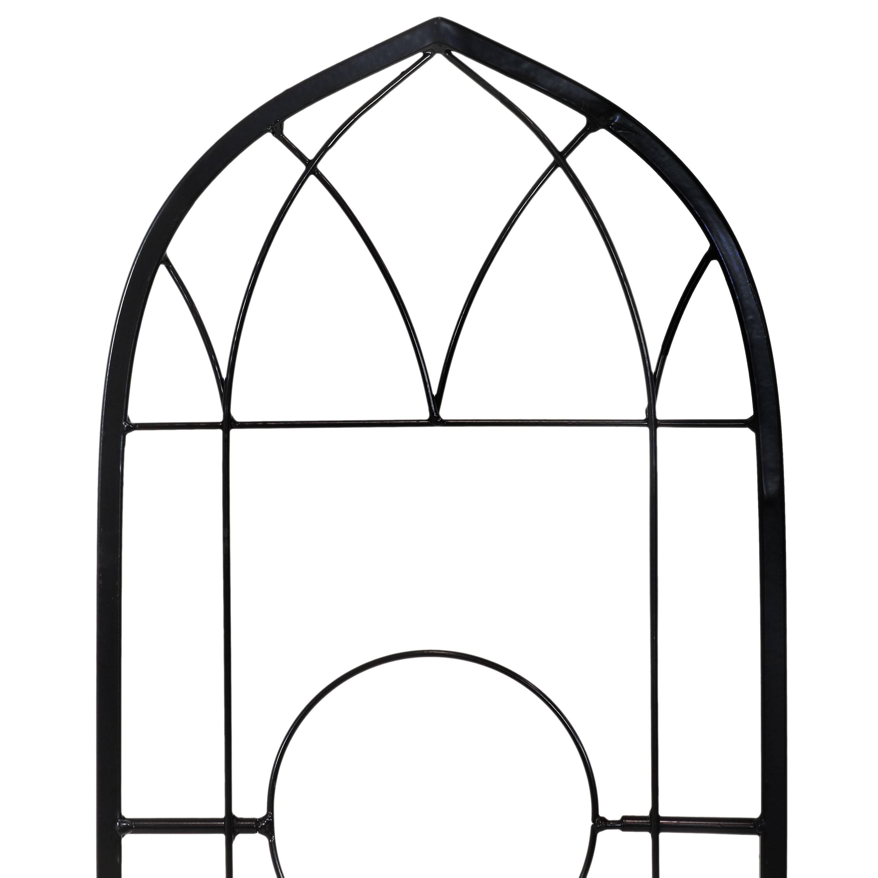 Alt View 7. Sunnydaze - 2-Piece Arched Wall Trellis with Flowerpot Supports - 48 in - Black.