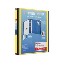 Staples - 1" 3-Ring Better Binder, D-Ring - Yellow