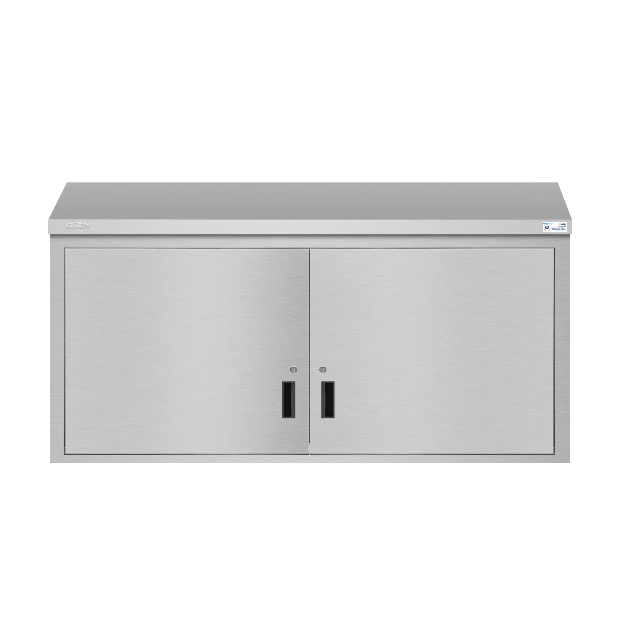 Front. Koolmore - 60 in. Kitchen Wall Cabinet with Hinged Doors and 2 shelves in Stainless-Steel (KM-WMC-1560-S) - Stainless-Steel.