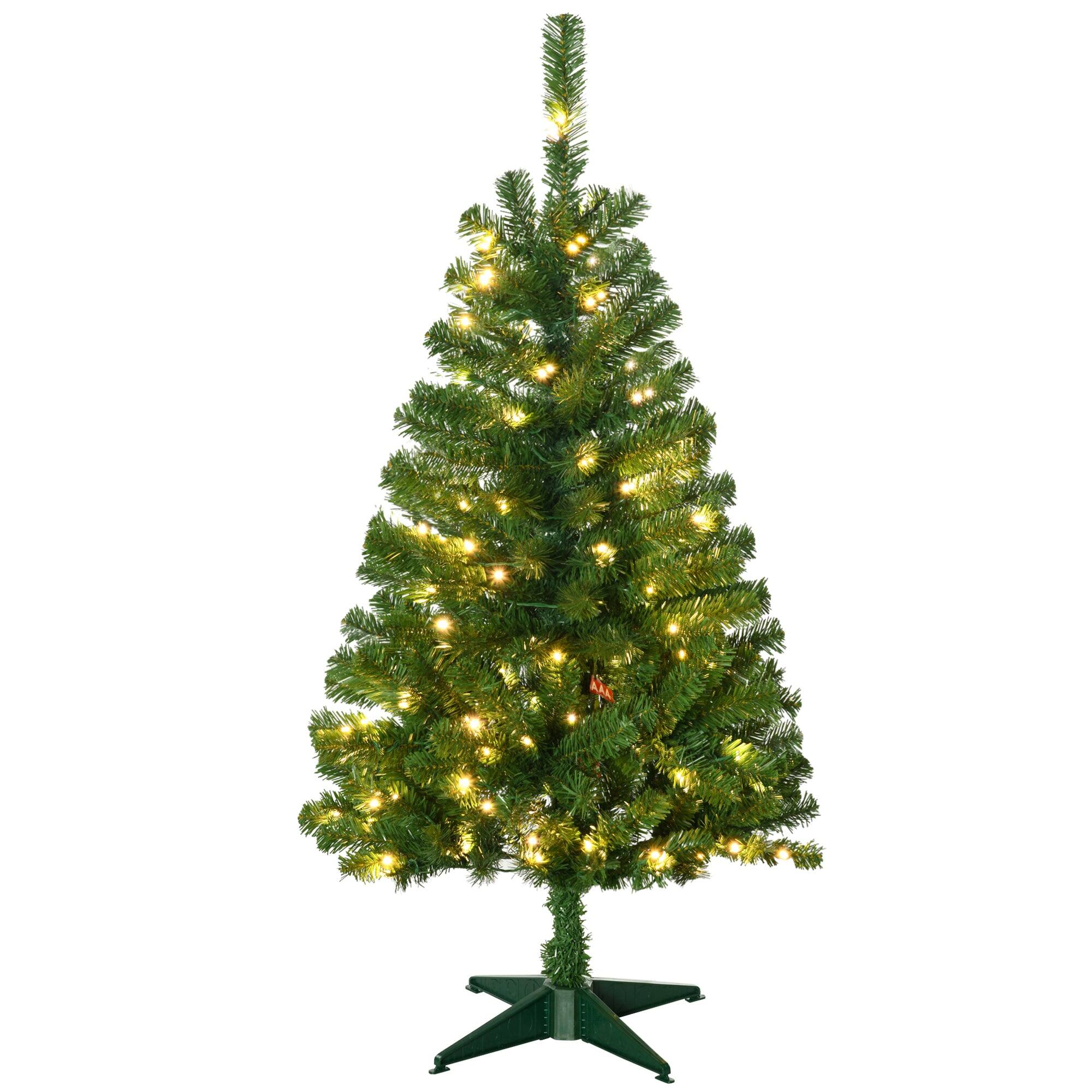 Alt View 5. Hivvago - 4ft Tall Prelit Artificial Christmas Tree Holiday DÃ©cor with 208 Branches - Green.