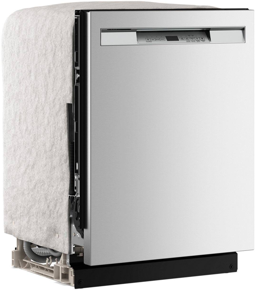 Left. Maytag - 24" Front Control Built-In Stainless Steel Tub Dishwasher with PowerBlast Cycle and 50 dBA - Fingerprint Resistant Stainless Steel.