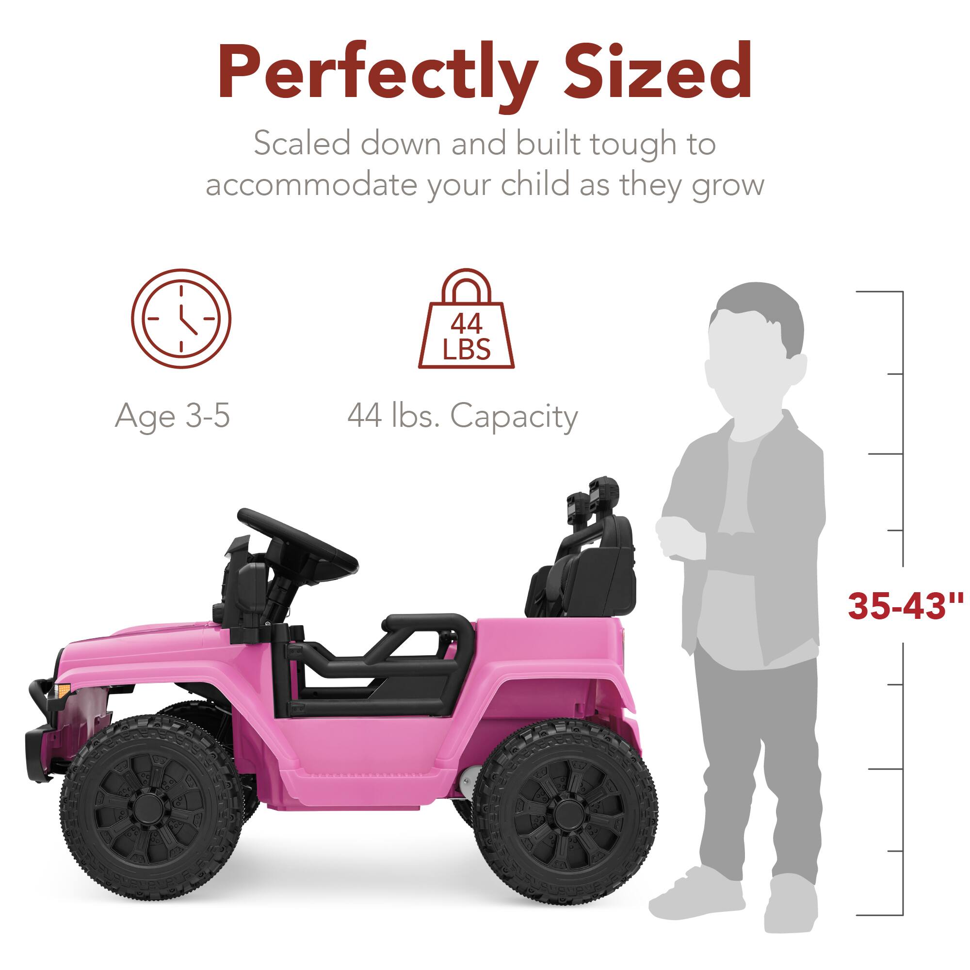 Perfectly Sized

Scaled down and built tough to accommodate your child as they grow

Age 3-5

44 lbs. Capacity

35-43"