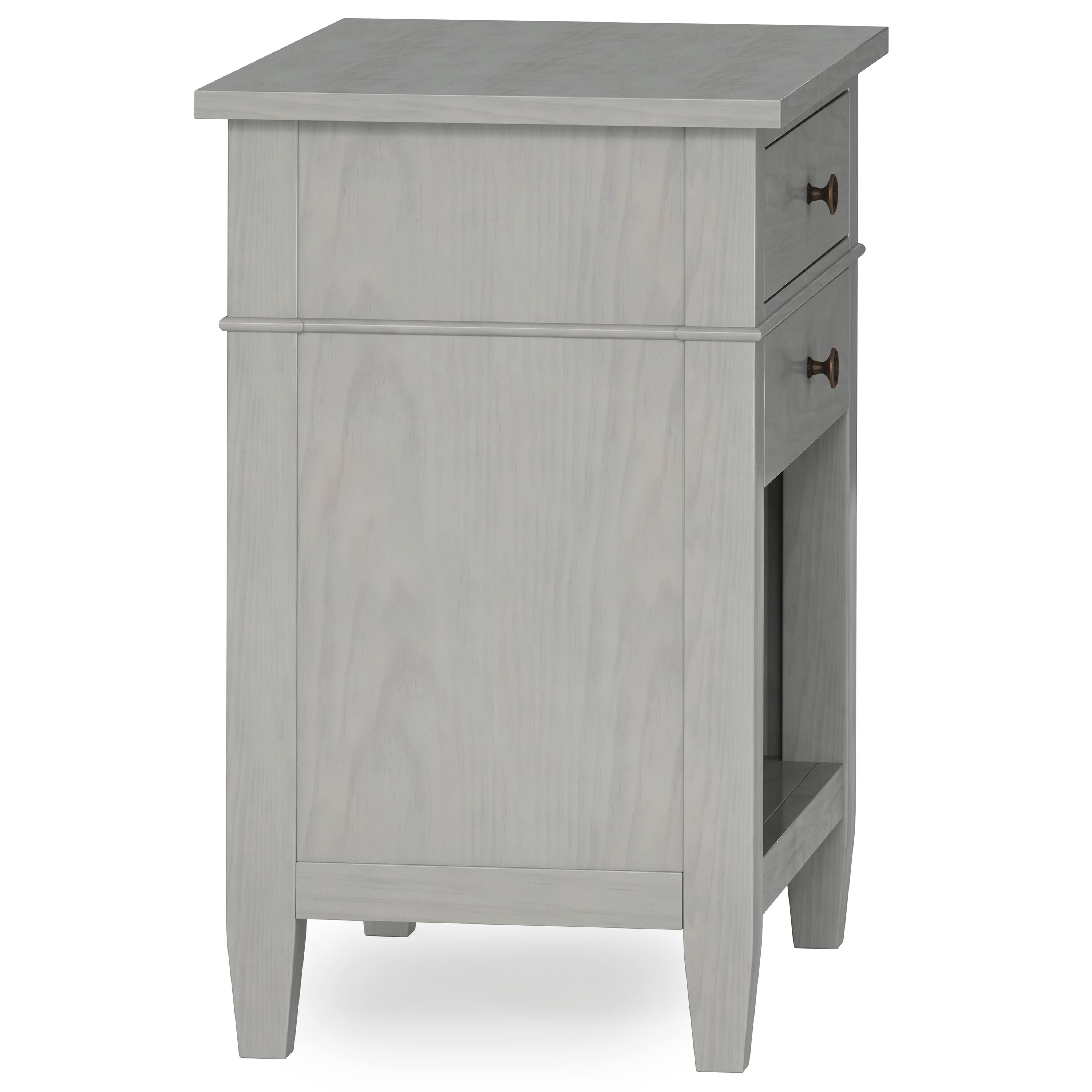Alt View 5. Simpli Home - Carlton SOLID WOOD 24 inch Wide Contemporary Bedside Nightstand Table in Fog Grey - Fog Grey.
