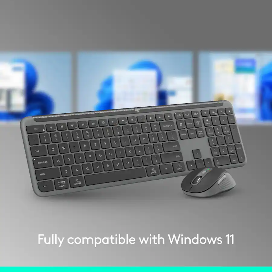 Logitech MK955 Signature Slim Full size Wireless Keyboard and Mouse ...