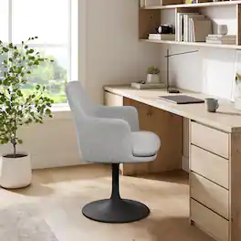 Modway - Lippa Swivel Dining Armchair - Black Light Gray