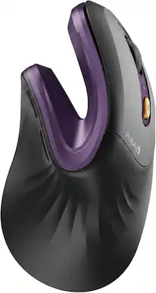 ProtoArc - EM11 NL Wireless Ergonomic Mouse, Rechargeable, Black Purple - Wireless - Black & Purple