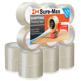 Sure-Max - Premium Carton Packing Tape 2.0 mil 165 Feet (55 yards) - Clear