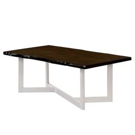 Furniture of America - Baletto Contemporary Wood Coffee Table in Oak and White - Brown