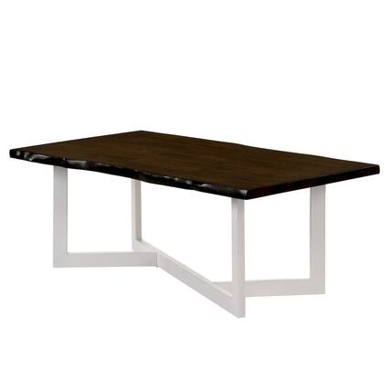 Front. Furniture of America - Baletto Contemporary Wood Coffee Table in Oak and White - Brown.