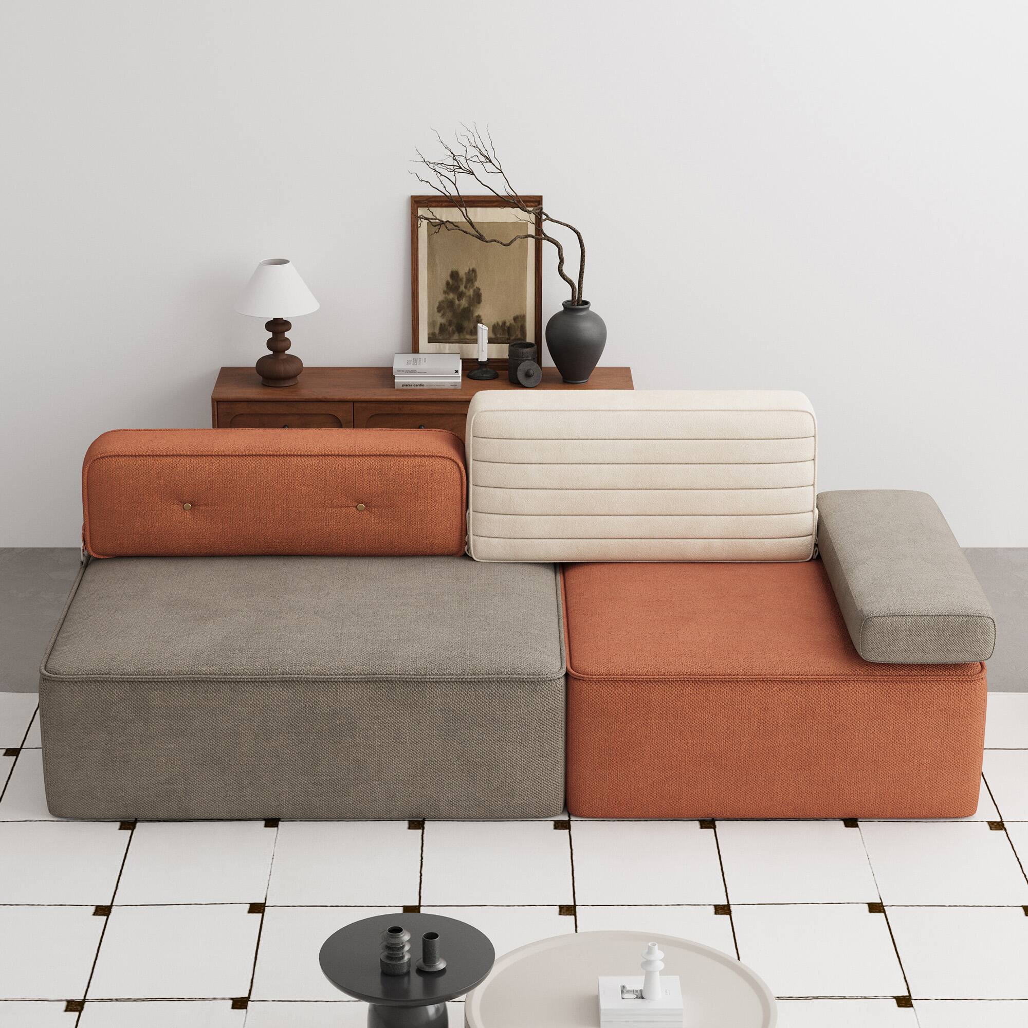 Alt View 2. luck idea - Cute Paw Plush Pillow - Soft Cushion for Home Decor & Comfort - White and Brown.