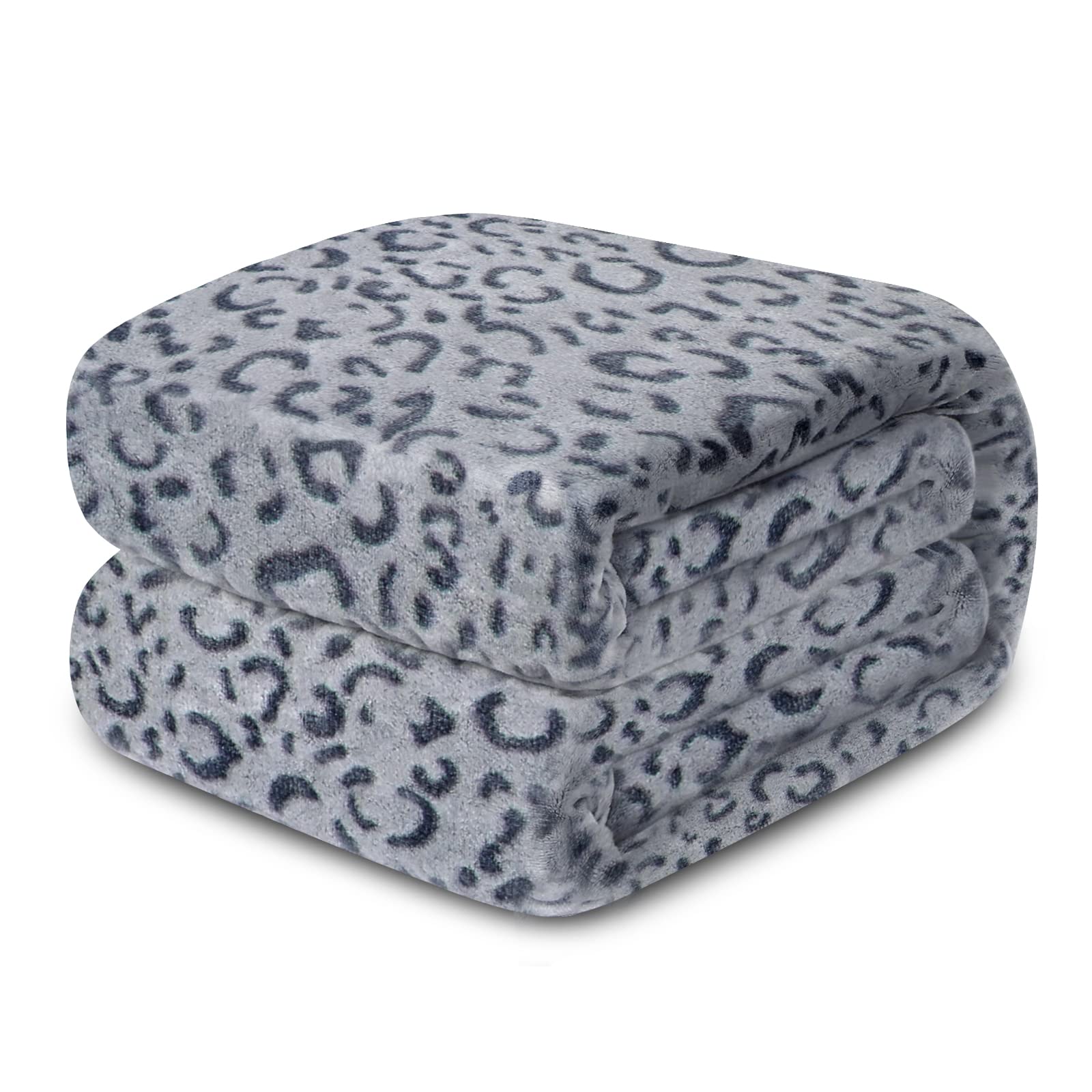 Front. Refined Abode Design - Throw Blanket For Couch Dark Faux Fleece Flannel Blankets Men And Women Soft Lightweight Chair Sofa Bed sm - 3d Navy Leopard Print Fleece (50x60 IN).