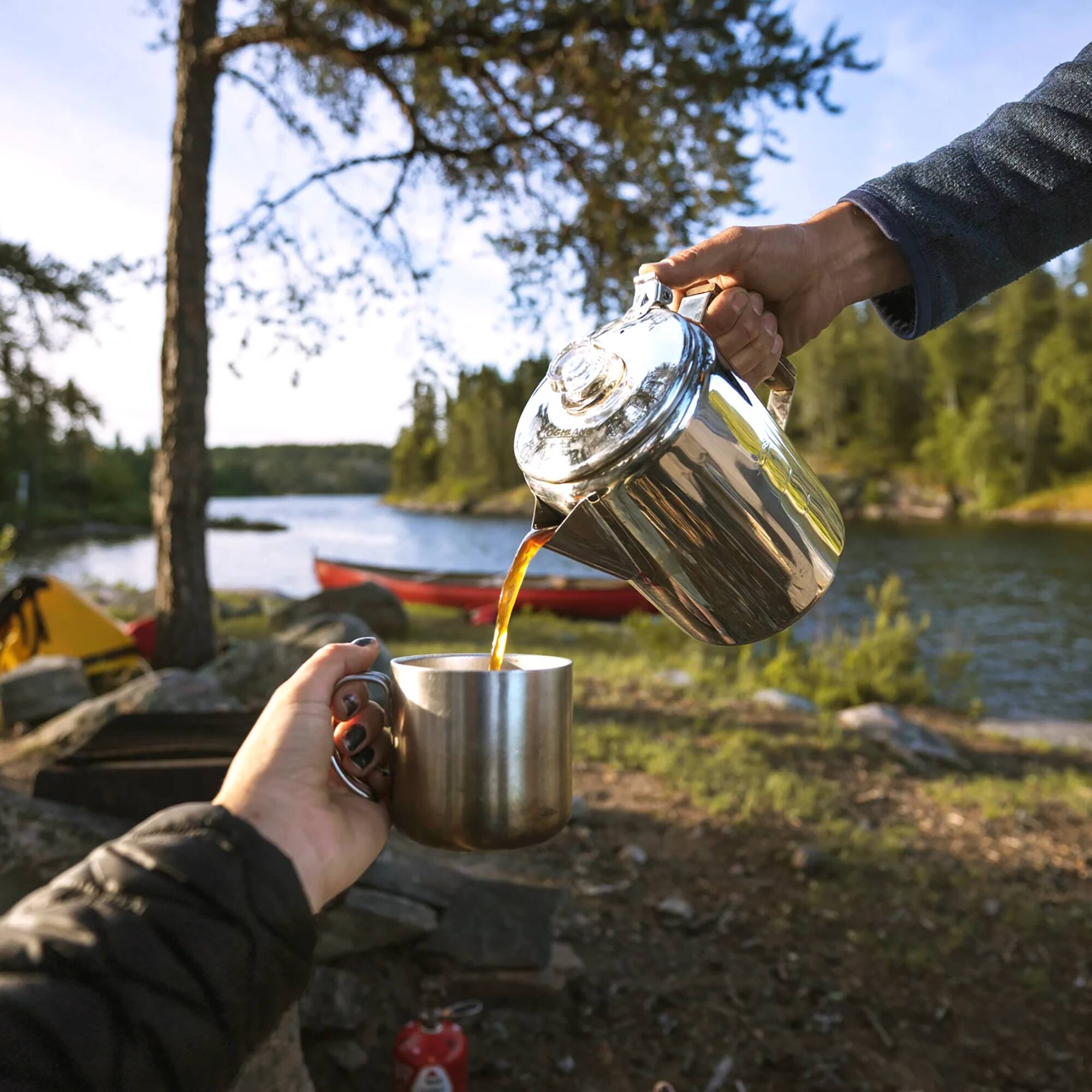 Alt View 4. Coghlan’s - Coghlan's 12-Cup Stainless Steel Coffee Pot - Silver.