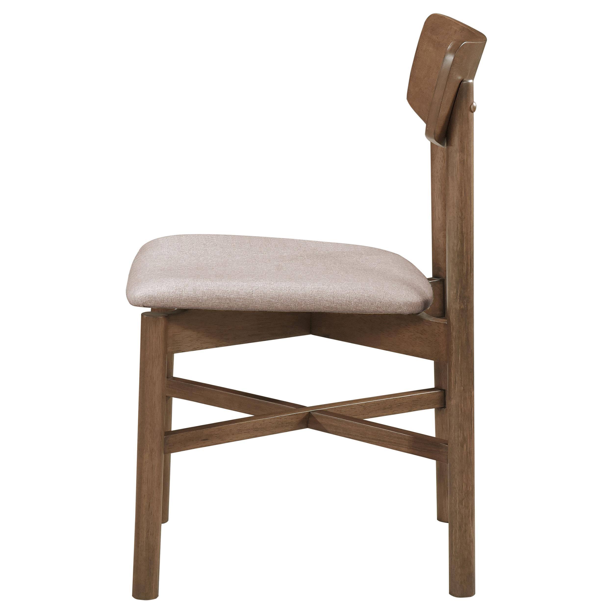 Alt View 3. Manhattan Lane - Rida Accent Dining Chair Set of 2, Gray Fabric, Dark Brown Hardwood - Brown, Gray.