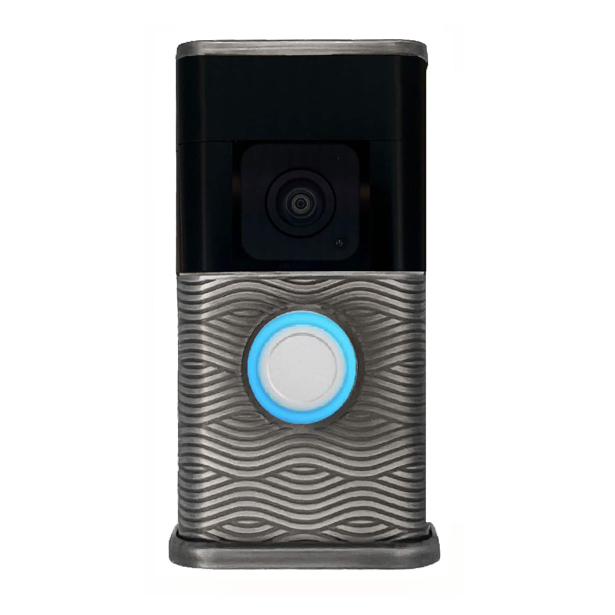Michael Healy - Waves Video Doorbell Cover (Ring 3, 3 Plus, 4, Battery Plus and Battery Pro) - Antique Pewter