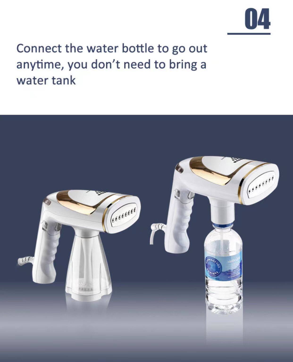 Connect the water bottle to go out anytime, you don't need to bring a water tank

04