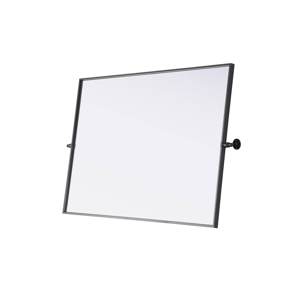 Left. Elegant Kitchen and Bath - Amoura 48X30 Pivot Mirror In Black - Black.
