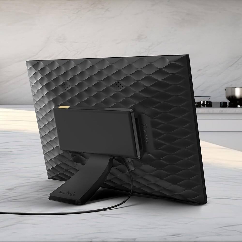 Front. MOSZAR LLC - 15.6" Digital Touch Screen Photo Frame, WiFi, Connect Families & Friends (Black/White Matte).