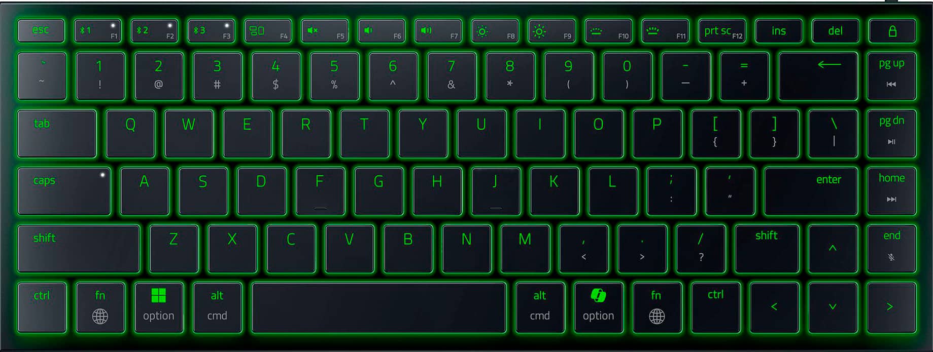 Razer - Joro Portable 75% Wireless Scissor Gaming Keyboard With Chroma RGB Backlighting - Black - Front_Zoom