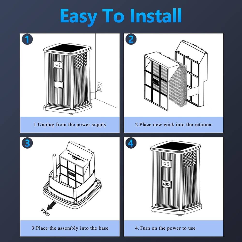 Easy To Install

1. Unplug from the power supply

2. Place new wick into the retainer

3. Place the assembly into the base

4. Turn on the power to use