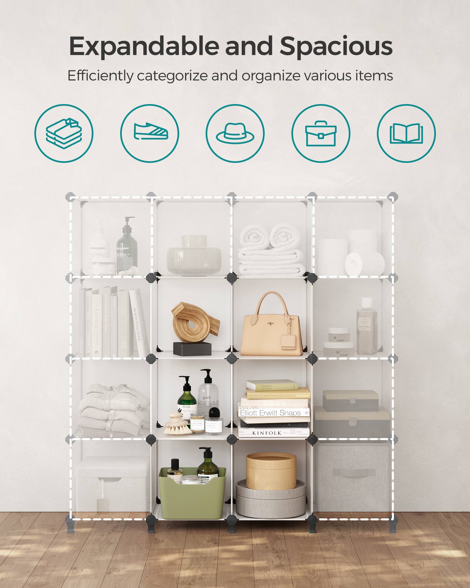 Expandable and Spacious  
Efficiently categorize and organize various items

LINEN  
Elliott Erwitt Snaps  
KINFOLK