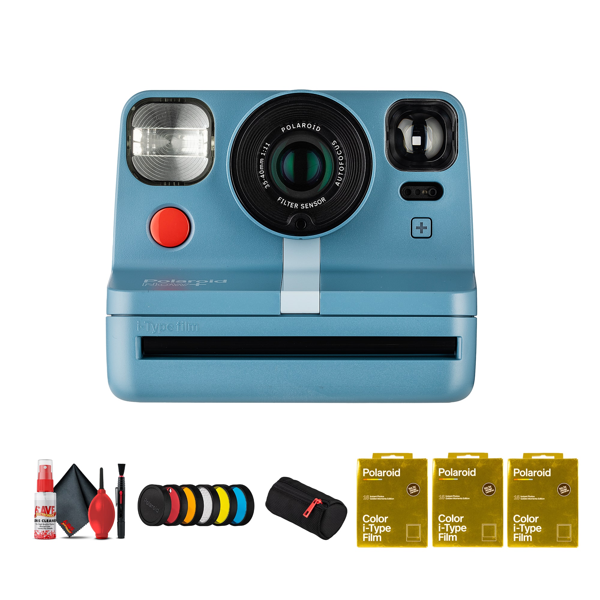Polaroid - Now+ i-Type Instant Camera (Blue) Bundle - Calm Blue