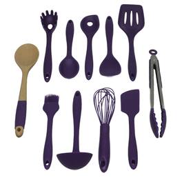 Chef Craft - 11 Piece Premium Silicone Kitchen Tool and Utensil Set - Purple