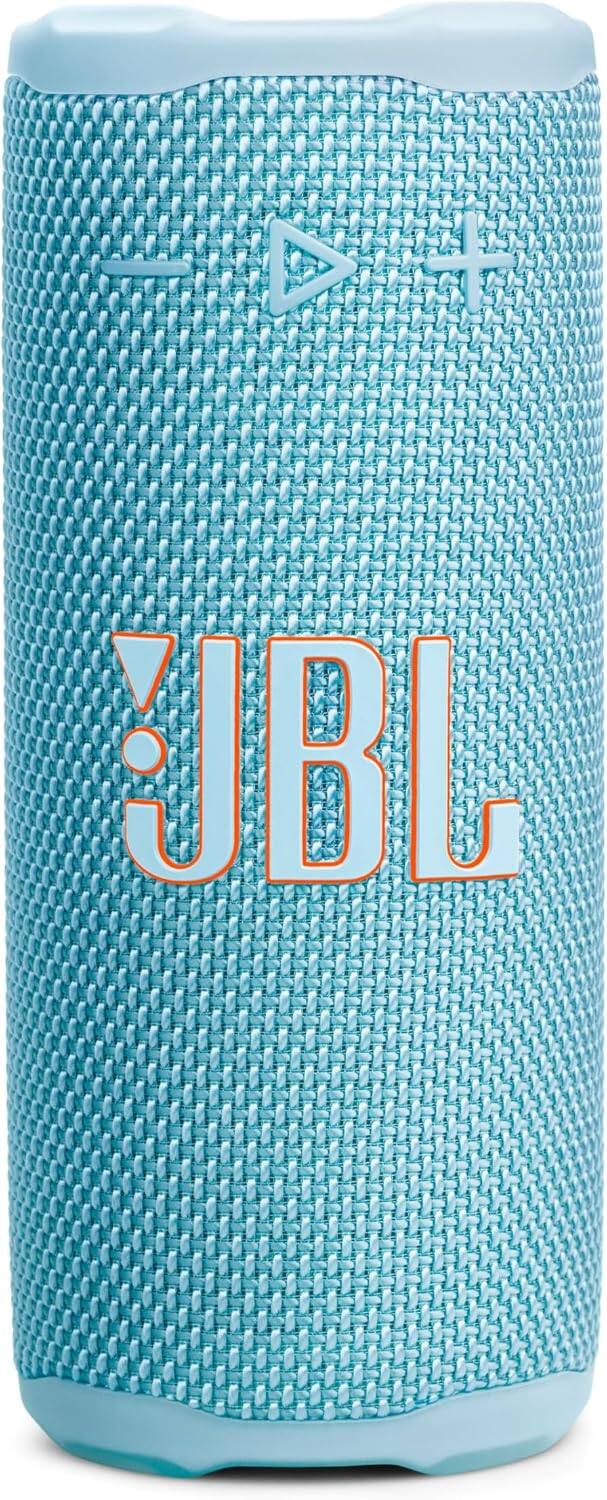 Front. JBL - JBL Grip Bluetooth Speaker with Bold JBL Pro Sound Ambient Light, Multi-Speaker Connection with Auracast Teal.