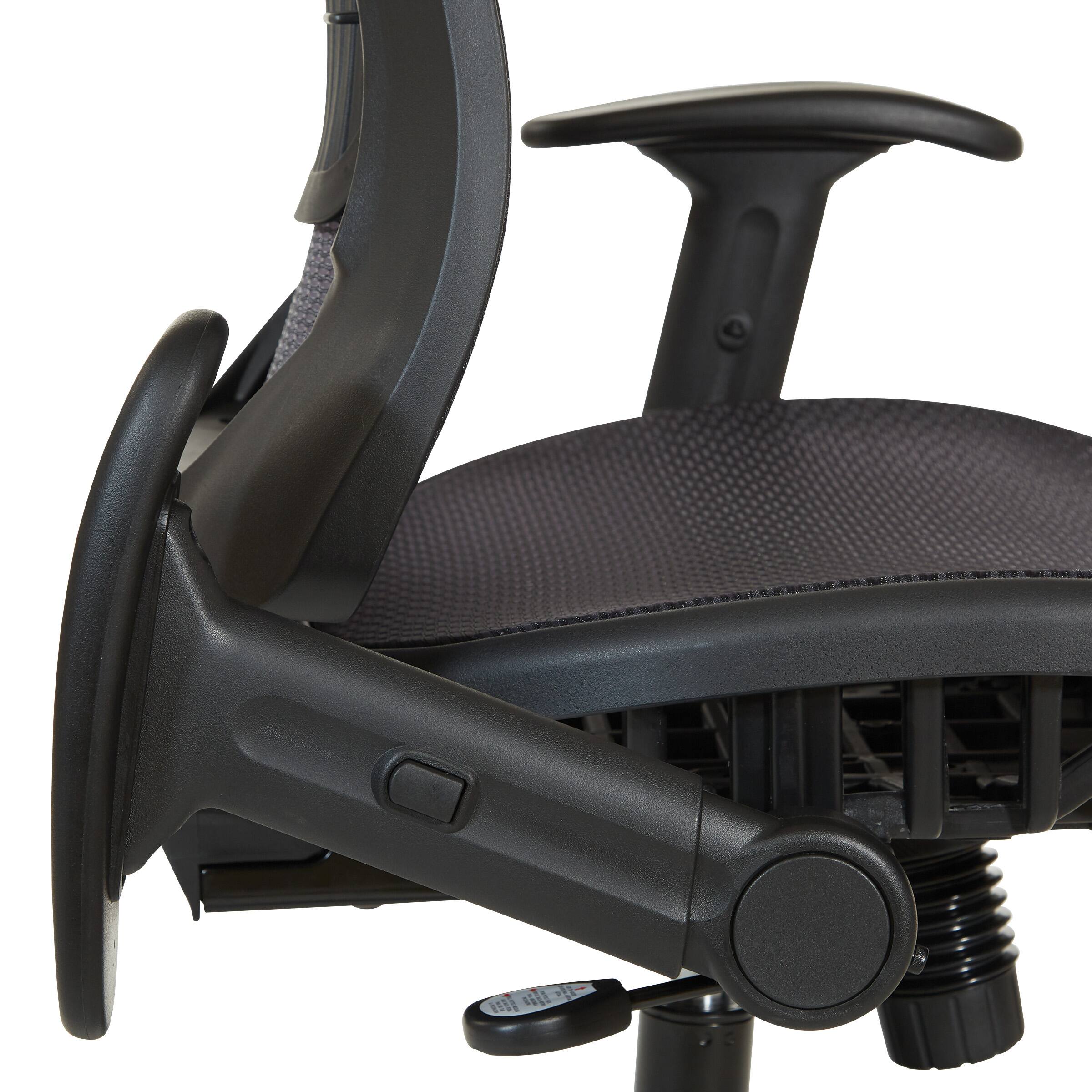 Alt View 4. Office Star Products - Dark Air Grid Seat and Back Mgr Chair - Black.