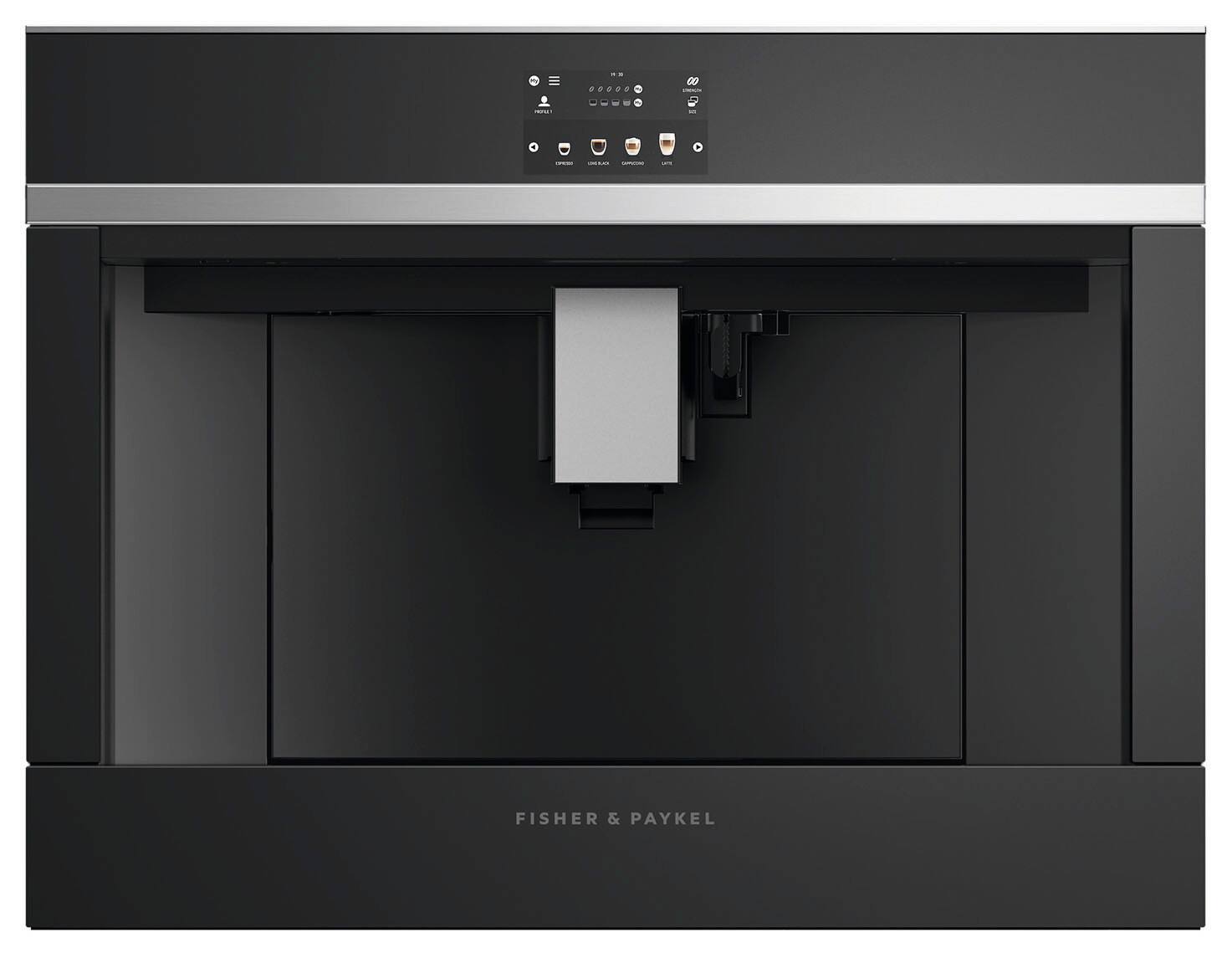 Alt View 12. Fisher & Paykel - 24" Coffee Maker with Self-Cleaning Function - Black Glass.