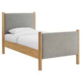 Modway - Maven Twin Size Fabric Upholstered Platform Bed - Oatmeal