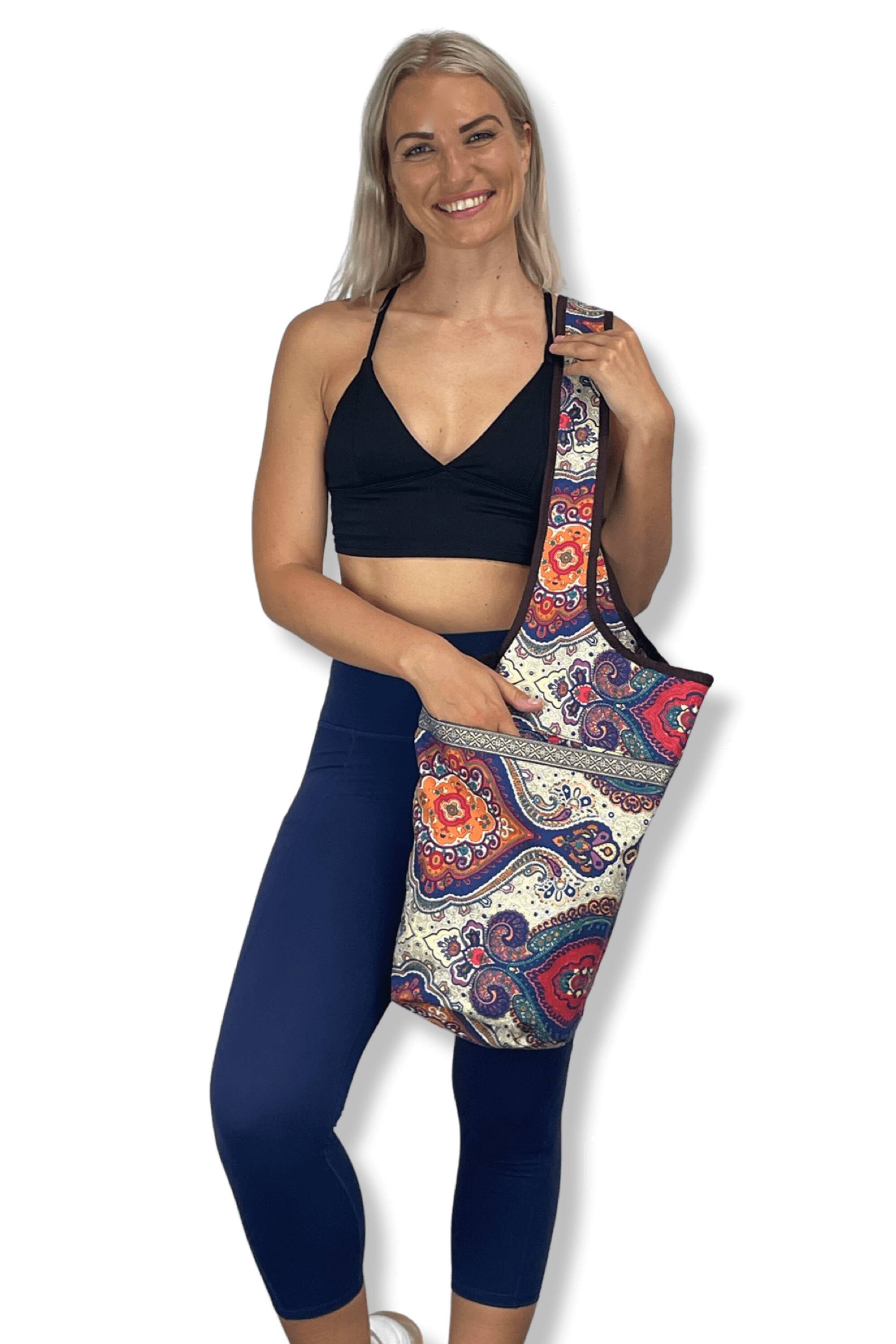 Alt View 8. JupiterGear - Yoga Mat Carrying Tote Bag with Large Size Pockets | Multipurpose and Fit Most Size Mats - Exotic Saffron.
