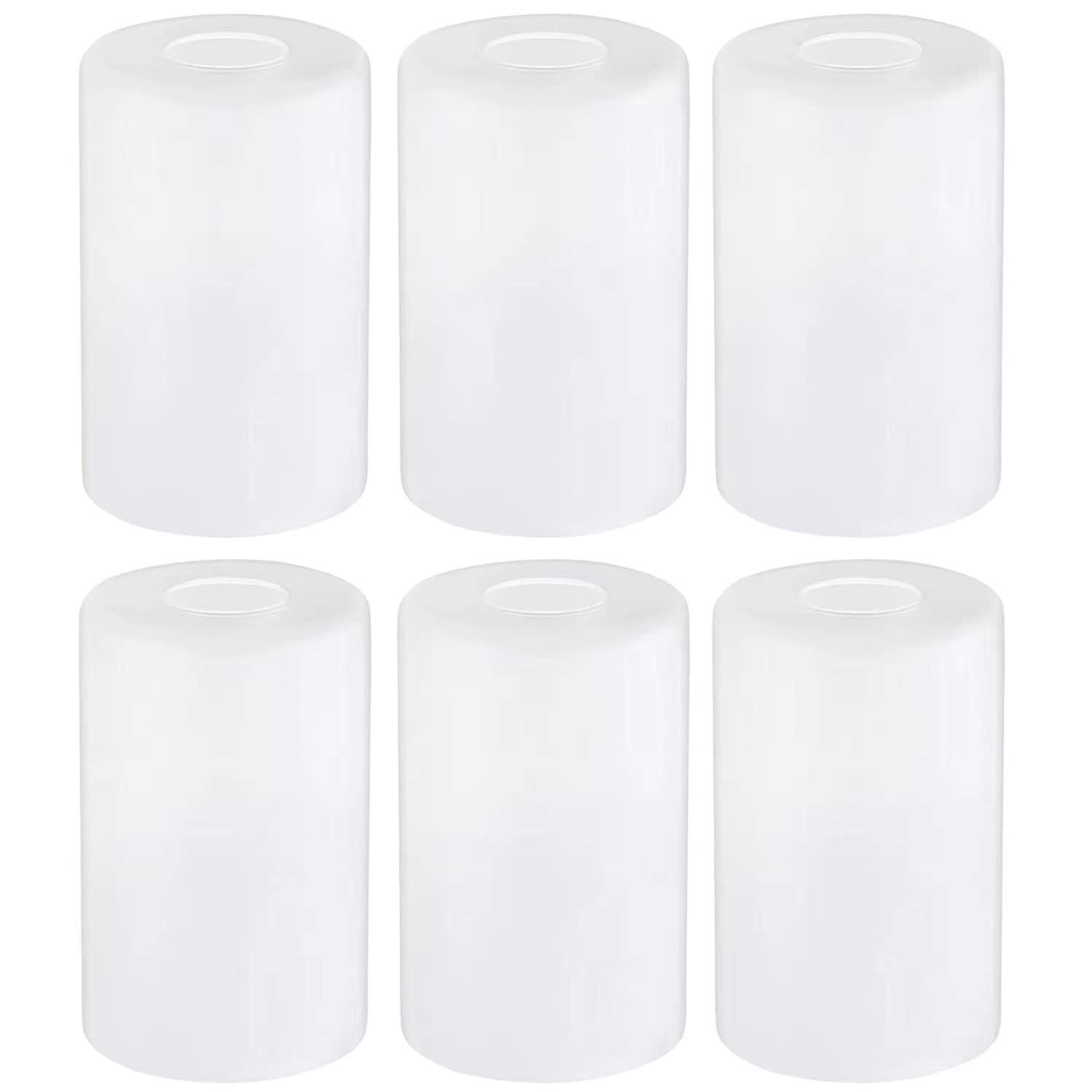 Front. Comfort Essence - pack Frosted Glass Shade Lamp Covers Replacements For Light Fixtures nch Fitter Globes Shades Chandeli - A-White Frosted Glass 6 Pack.
