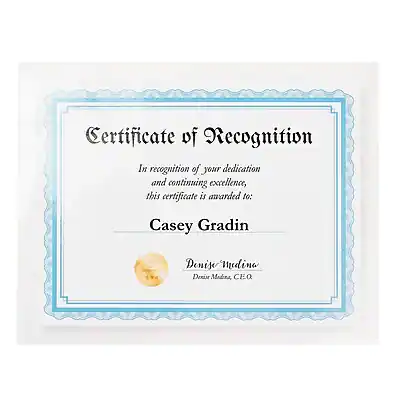 Certificate of Recognition

In recognition of your dedication and continuing excellence, this certificate is awarded to:

Casey Gradin

Denise Mudina  
Denis Madina, CEQ