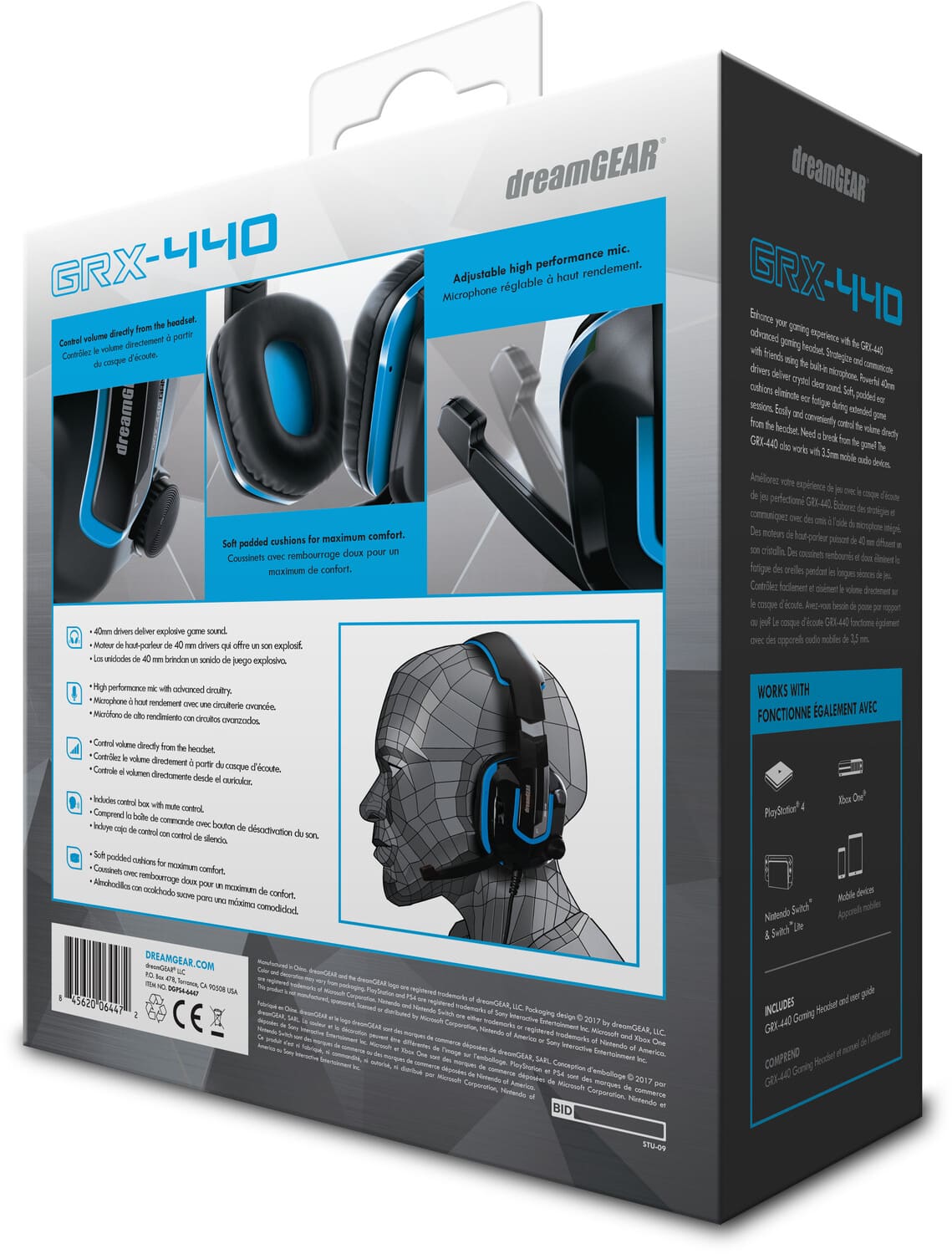 【まっく】 Wired Headset DreamGear GRX 440 with Boom Mic Blue: Black DGPS4