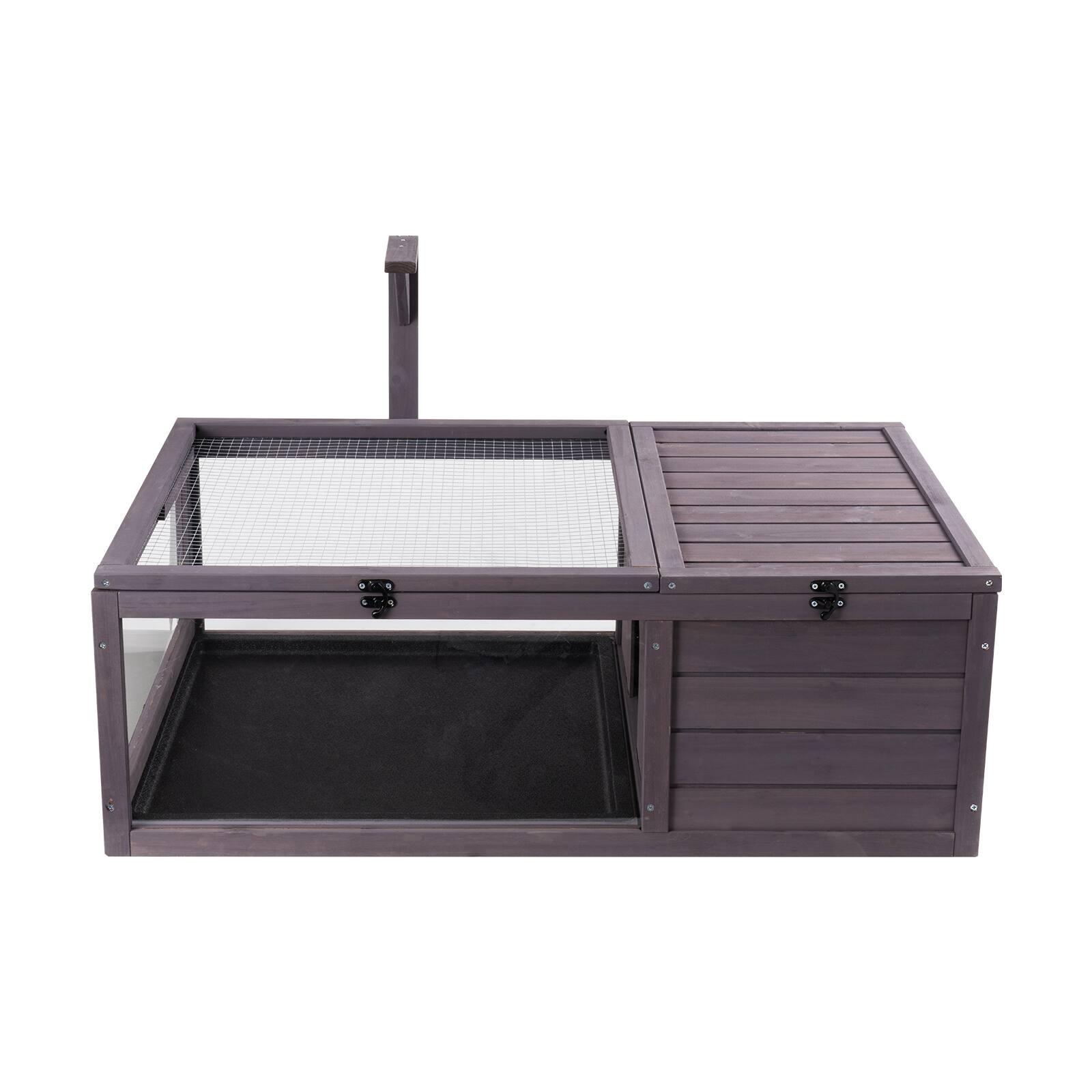 Alt View 5. VEVOR - Tortoise Habitat, Wooden Tortoise House Indoor & Outdoor, Tortoise Enclosure with Hanging Light Stand.