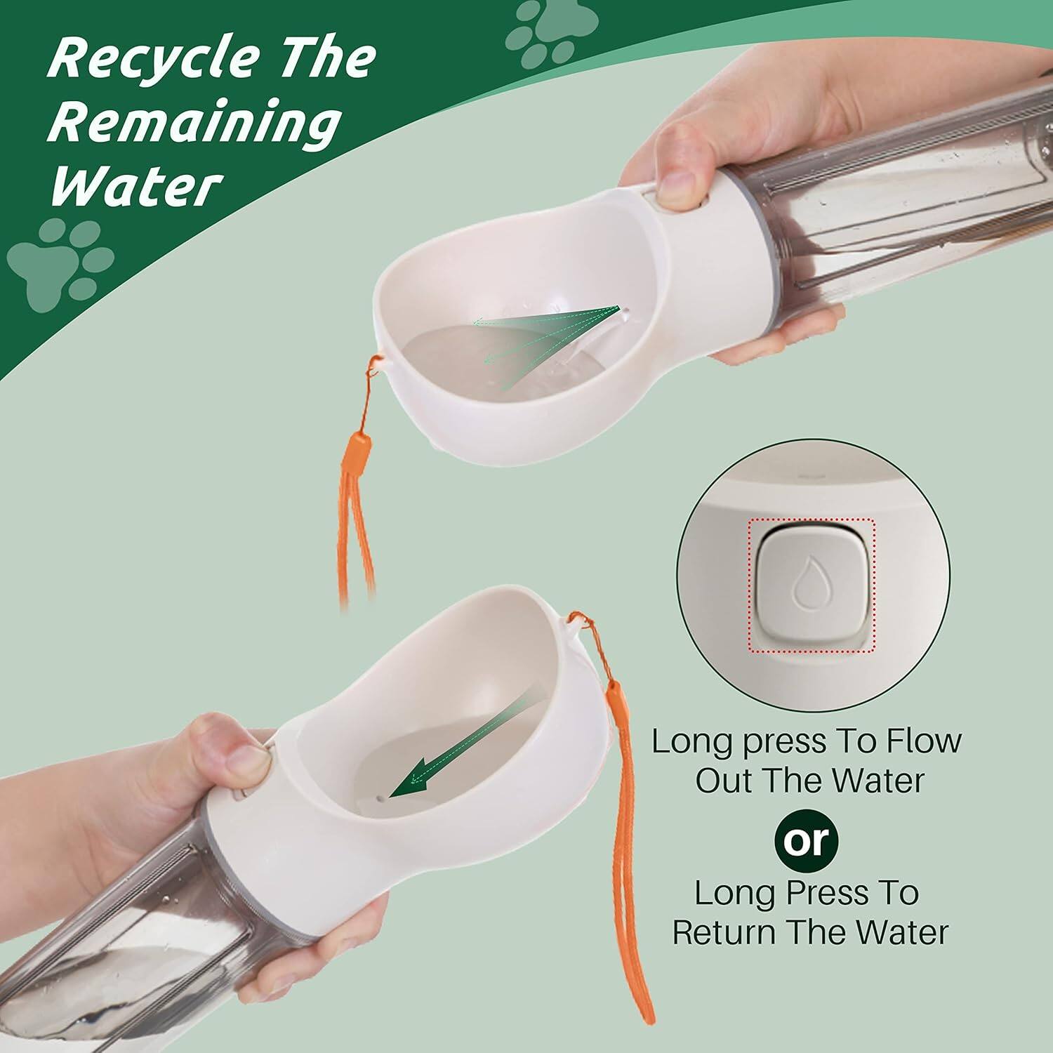 Recycle The Remaining Water

Long press To Flow Out The Water or Long Press To Return The Water