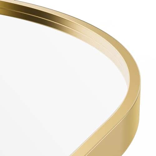 Live At Space - Arched Full Length Mirror 59"x16" For Bedroom Body With Stand Hanging Or Leaning Wall Aluminum Alloy Thin Frame Floor - Classical Gold-arched-59"L x 16"W