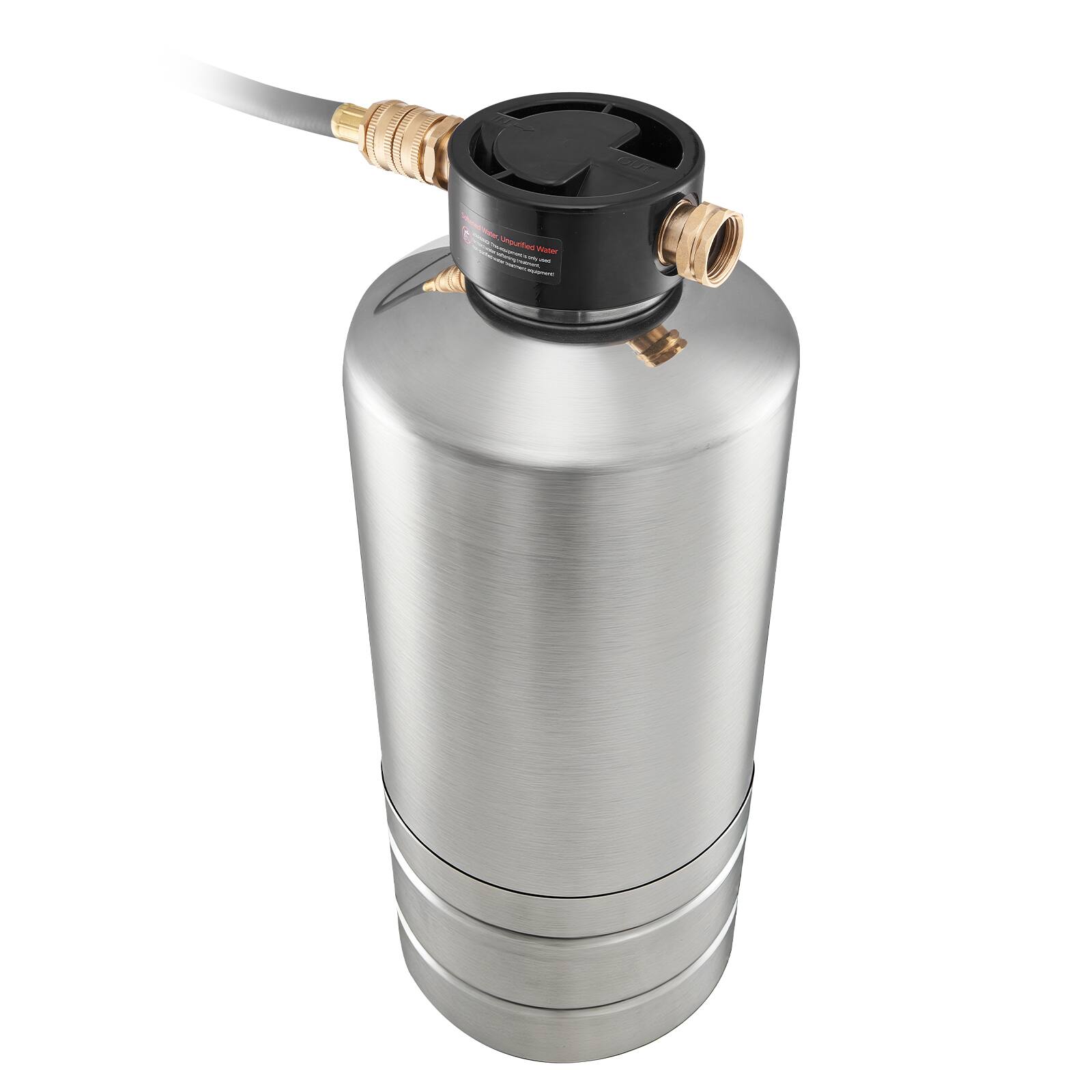 Alt View 5. VEVOR - RV Water Softener, 16,000 Grain, Portable Water Softener with NPT 3/4" Fittings, Food-Grade Resin, Stainless Steel - Silver.