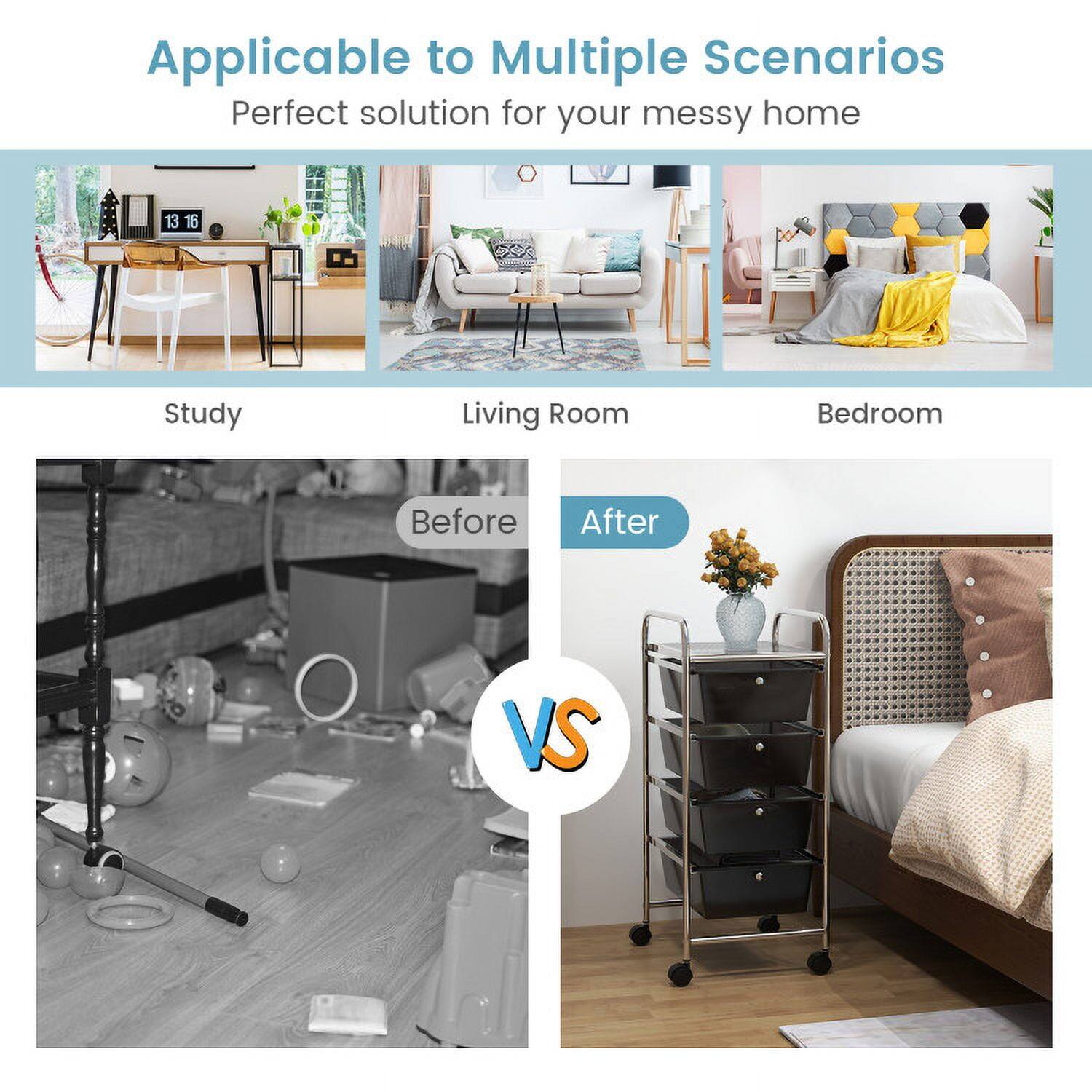 Applicable to Multiple Scenarios  
Perfect solution for your messy home  

Study  
Living Room  
Bedroom  

Before  
After  

VS