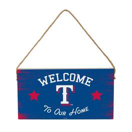 Evergreen Enterprises - Texas Rangers 6" x 11" Welcome Home Wood Wall Sign with Rope Hanger - Multicolor