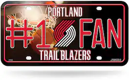 Rico Industries - Portland Trail Blazers NBA #1 Fan Metal License Plate Auto Tag - Multi