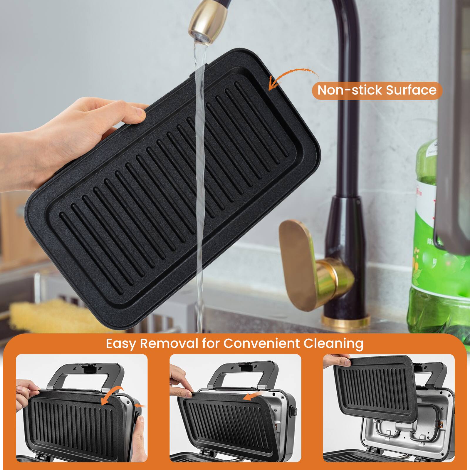 Non-stick Surface
Easy Removal for Convenient Cleaning