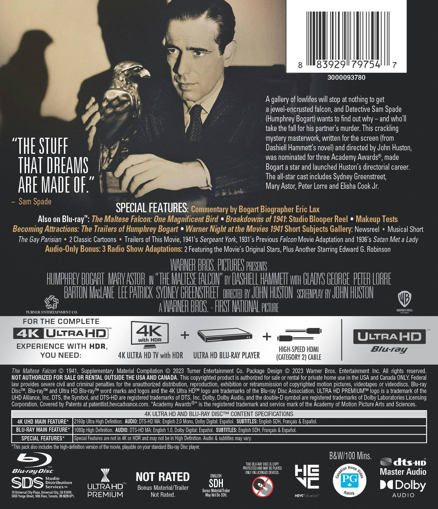 Back. The  Maltese Falcon (4K Ultra HD) [UHD].