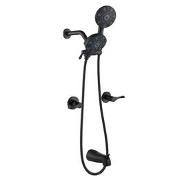 Boyel Living - Shower Set with Dual Handle Control 6 Function Dual Shower Heads and Tub Spout - Matte Black